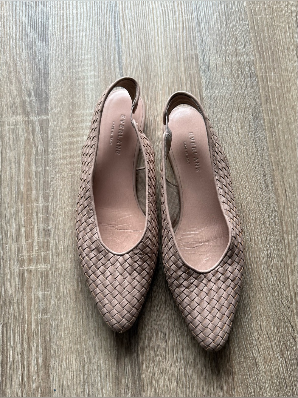 Everlane Woven Slingback Flats in Blush Pink Size 7.5